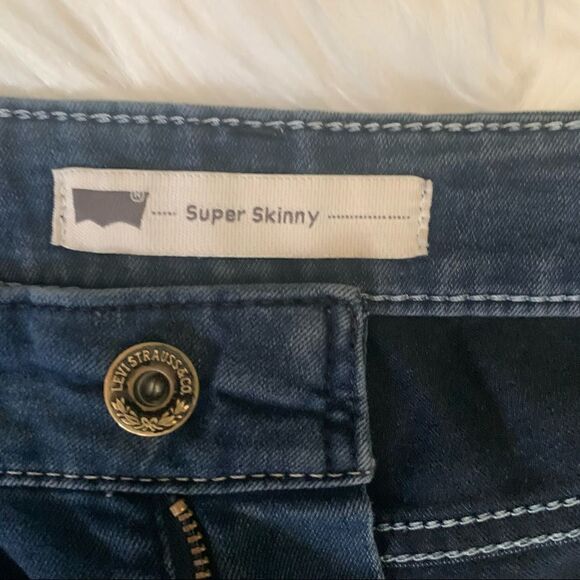 Levi’s Super Skinny Denim Bermuda Shorts Size 28 - Picture 7 of 11